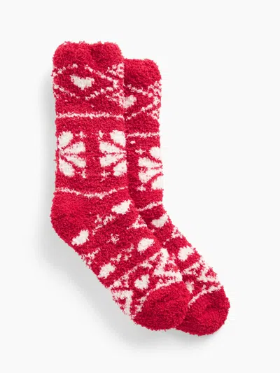 Gap Factory Cozy Socks In Red Fairisle