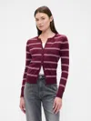 Gap Factory Crewneck Cardigan In Burgundy