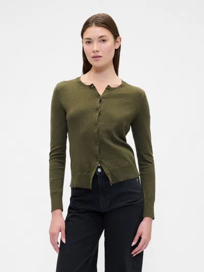 Gap Factory Crewneck Cardigan In Green