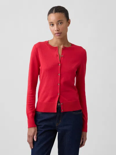 Gap Factory Crewneck Cardigan In Modern Red