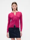 Gap Factory Crewneck Cardigan In Pink