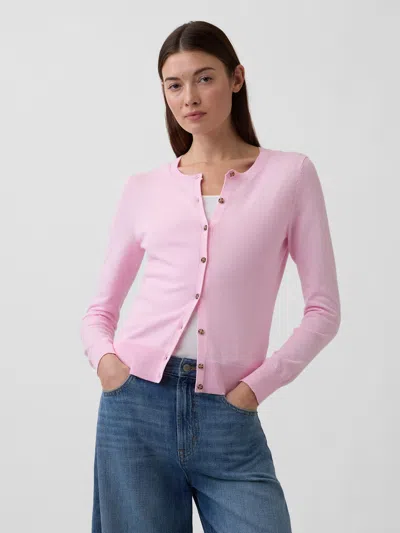 Gap Factory Crewneck Cardigan In Pink