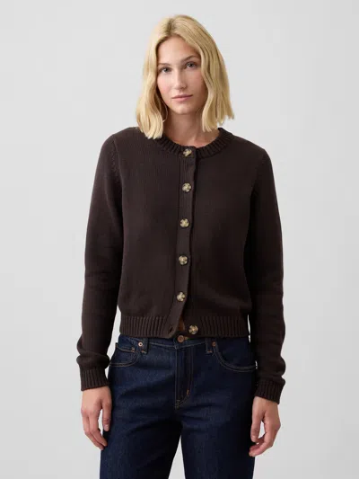 Gap Factory Crewneck Cardigan In Terra Brown