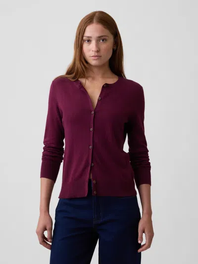 Gap Factory Crewneck Cardigan In Tuscan Red
