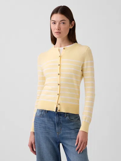 Gap Factory Crewneck Cardigan In Yellow