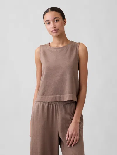 Gap Factory Crewneck Pj Shell Tank Top In Brown