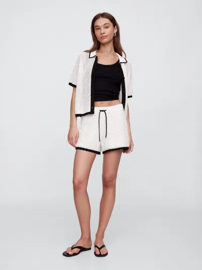 Gap Factory Crochet Pull-on Sweater Shorts In White