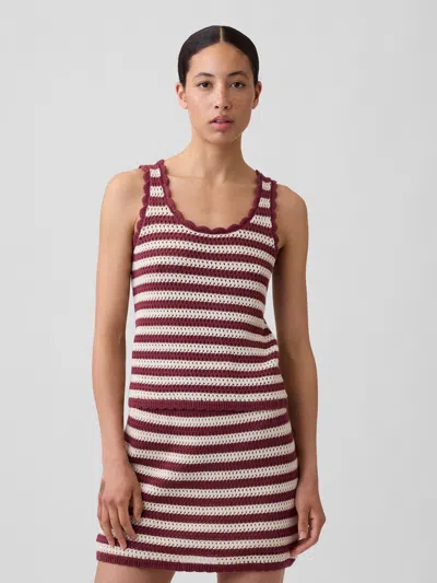 Gap Factory Crochet Scoopneck Tank Top In Burgundy