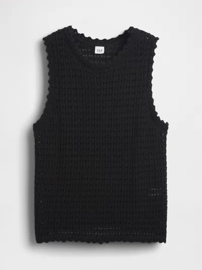 Gap Factory Crochet Shell Tank In Black