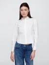 Gap Factory Cropped Poplin Shirt In Red