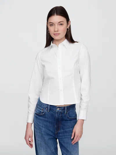 Gap Factory Cropped Poplin Shirt In Red