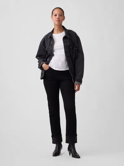 Gap Factory Curvy High Rise '90s Slim Straight Jeans In Black Wash