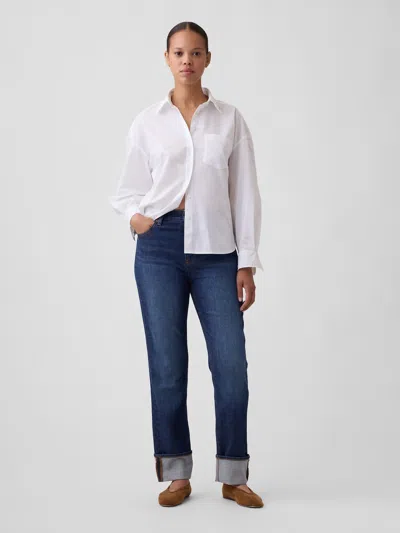 Gap Factory Curvy High Rise '90s Slim Straight Jeans In Dark Wash