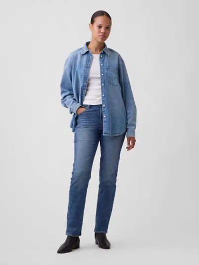 Gap Factory Curvy High Rise '90s Slim Straight Jeans In Medium Wash