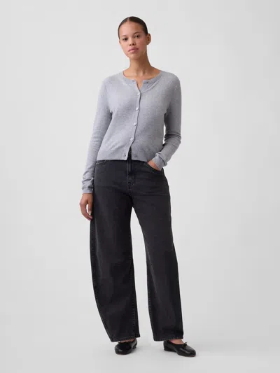 Gap Factory Curvy High Rise Barrel Jeans In Black Wash
