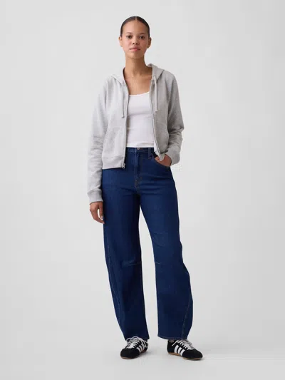 Gap Factory Curvy High Rise Barrel Jeans In Dark Wash
