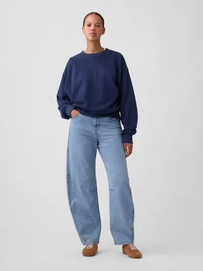 Gap Factory Curvy High Rise Barrel Jeans In Light Wash