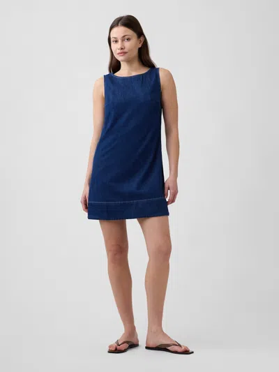 Gap Factory Denim Apron Mini Dress In Blue