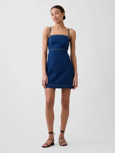 Gap Factory Denim Mini Dress In Blue