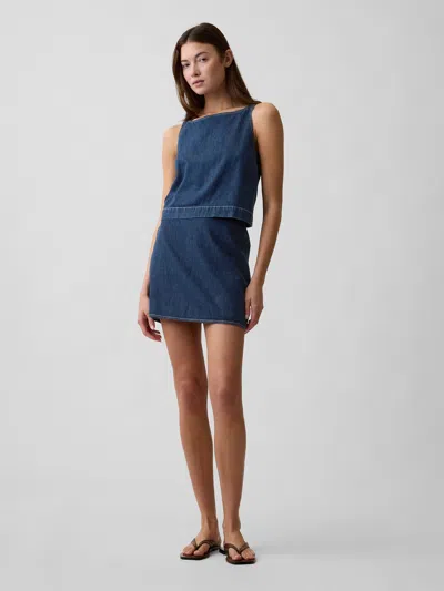 Gap Factory Denim Mini Skirt In Blue
