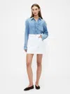 Gap Factory Denim Mini Skirt In White