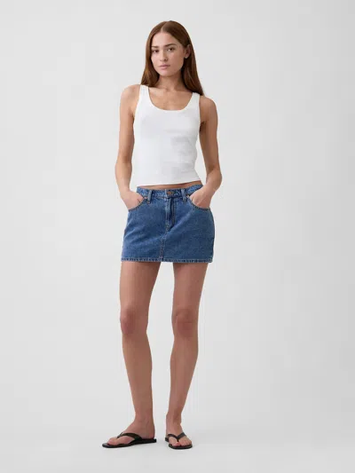 Gap Factory Denim Mini Skort In Purple