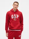 Gap Factory Disney &#215 Mickey Mouse Relaxed Logo Hoodie In Red