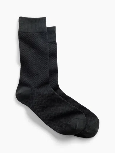Gap Factory Dress Socks In Gray Black Herringbone