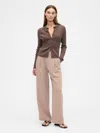 Gap Factory Easy Crepe Trousers In Brown
