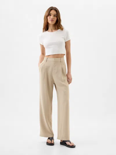 Gap Factory Easy Crepe Trousers In Neutral