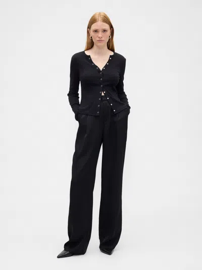 Gap Factory Easy Satin Trousers In Black