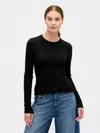 Gap Factory Essential Ribbed Crewneck T-shirt In Black