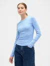 Gap Factory Essential Ribbed Crewneck T-shirt In Blue