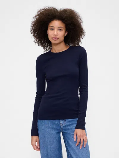 Gap Factory Essential Ribbed Crewneck T-shirt In Blue