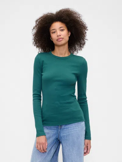 Gap Factory Essential Ribbed Crewneck T-shirt In Green