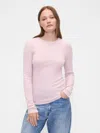 Gap Factory Essential Ribbed Crewneck T-shirt In Pink