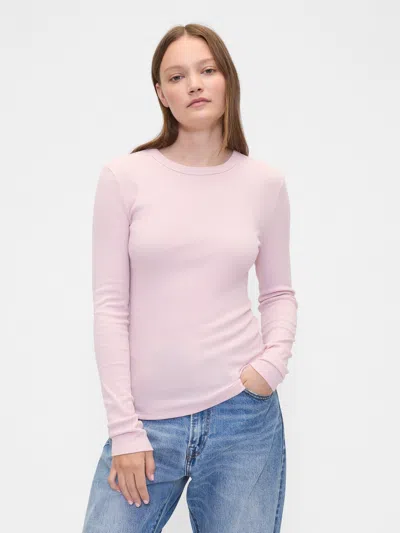 Gap Factory Essential Ribbed Crewneck T-shirt In Pink