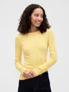 Gap Factory Essential Ribbed Crewneck T-shirt In Yellow