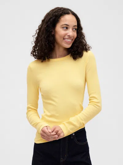 Gap Factory Essential Ribbed Crewneck T-shirt In Yellow