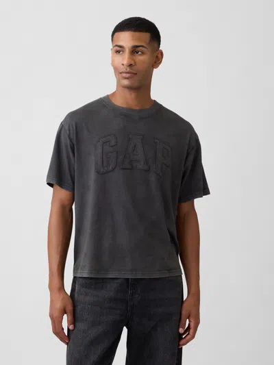 Gap Factory Everyday Soft Boxy Gap Logo T-shirt In Black