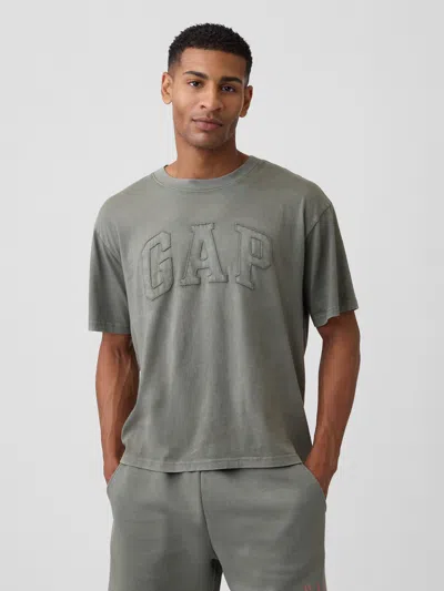 Gap Factory Everyday Soft Boxy Gap Logo T-shirt In Gray
