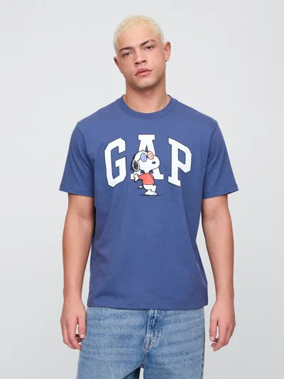 Gap Factory Everyday Soft Peanuts Relaxed Graphic T-shirt In Blue