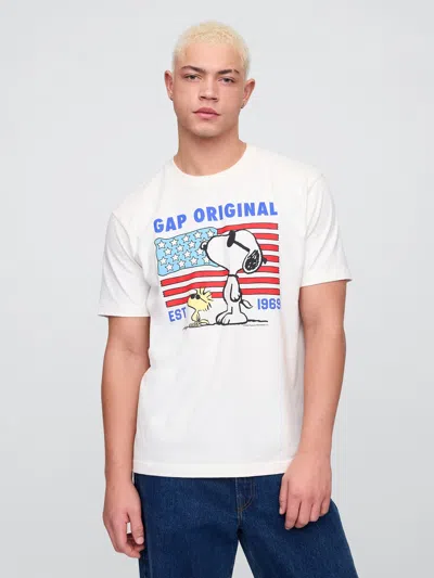 Gap Factory Everyday Soft Peanuts Relaxed Graphic T-shirt In White