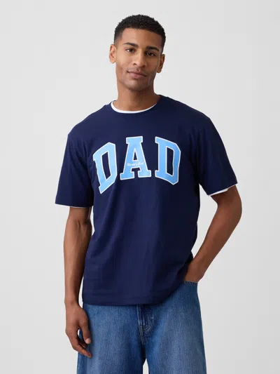Gap Factory Everyday Soft Relaxed Dad Graphic T-shirt In Blue