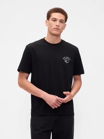 Gap Factory Everyday Soft Relaxed Gap Graphic T-shirt In Black