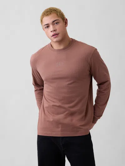 Gap Factory Everyday Soft Relaxed Gap Mini-logo T-shirt In Brown