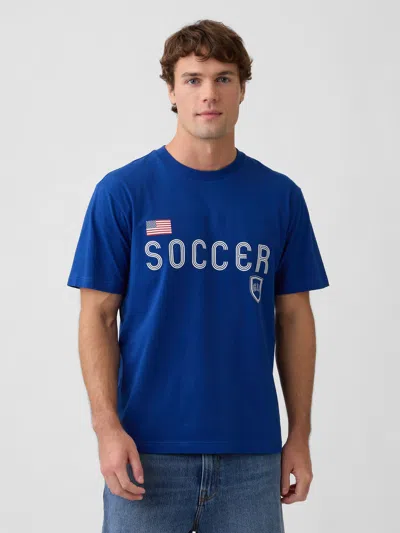 Gap Factory Everyday Soft Relaxed Graphic T-shirt In Blue