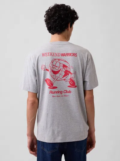 Gap Factory Everyday Soft Relaxed Graphic T-shirt In Gray