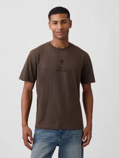 Gap Factory Everyday Soft Relaxed Grill Sergeant Graphic T-shirt In Brown