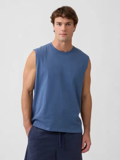 Gap Factory Everyday Soft Relaxed Muscle Tank Top In Blue